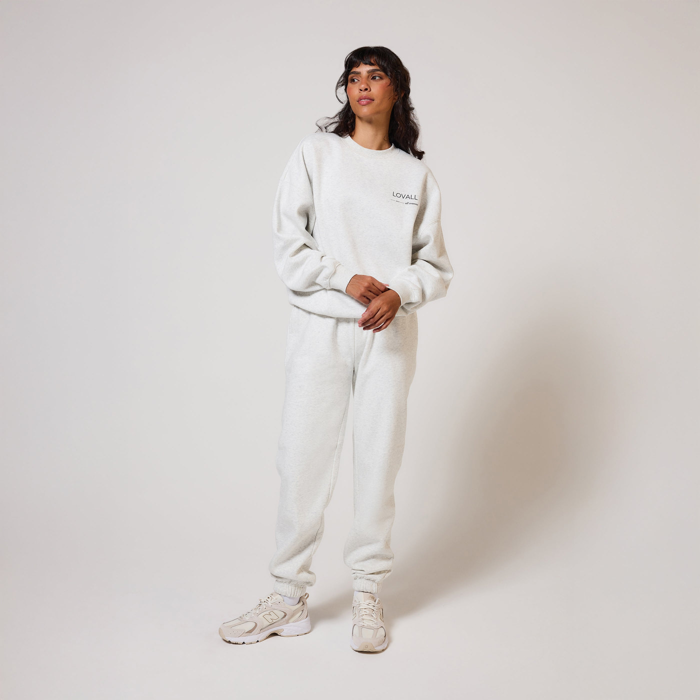 ALL SZN pantalon de jogging biologique à revers - Light Grey Marl