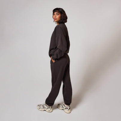 ALL SZN pantalon de jogging biologique à revers - Black Coffee