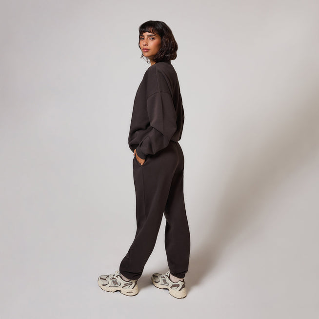 ALL SZN pantalon de jogging biologique à revers - Black Coffee