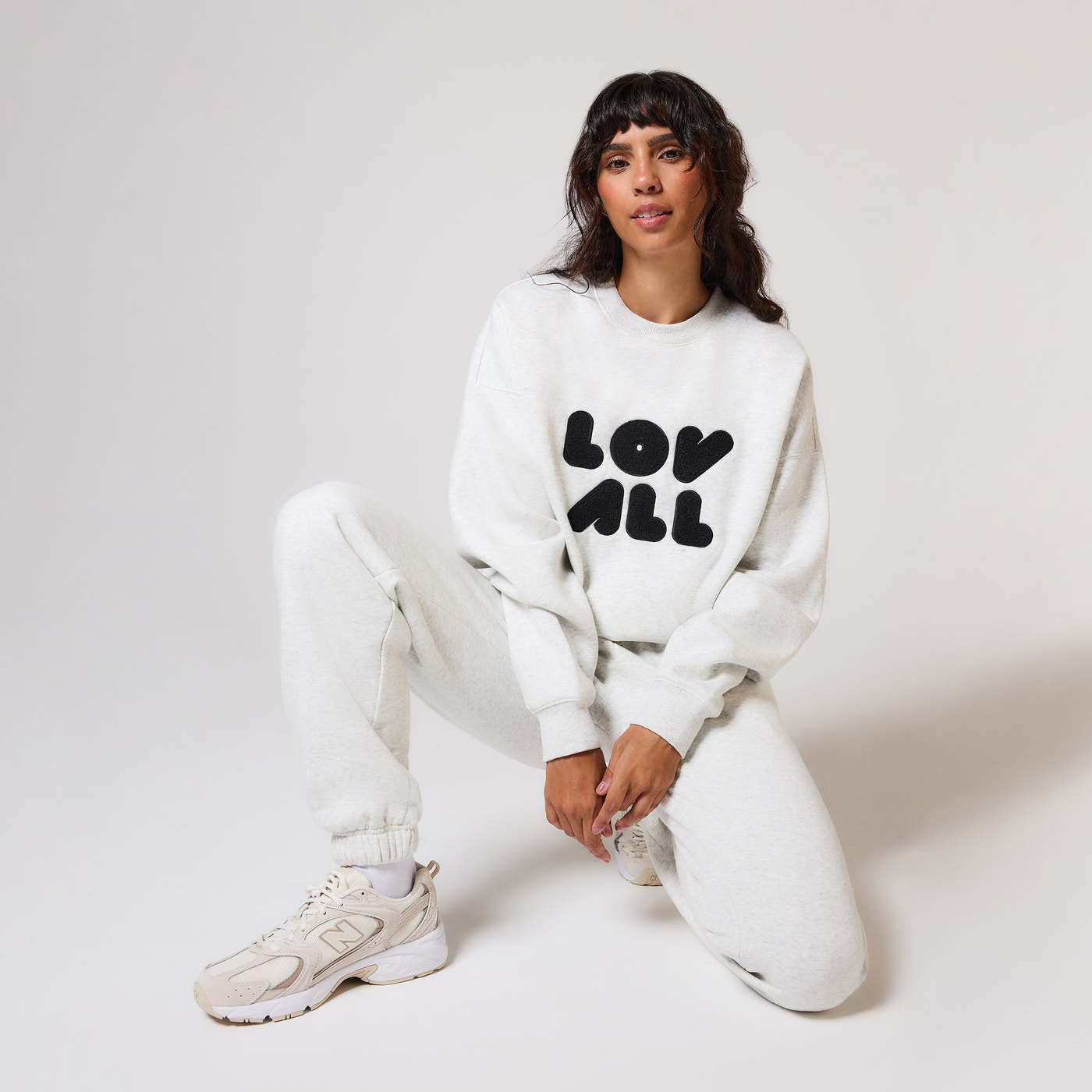 ALL SZN organique Sweat à Capuche Oversize Style 1 - Light Grey Marl