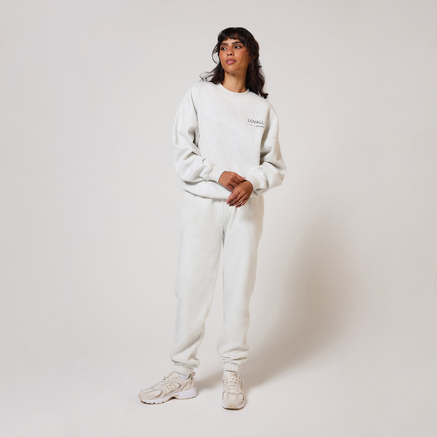 ALL SZN organique Sweat à Capuche Oversize Style 3 - Light Grey Marl
