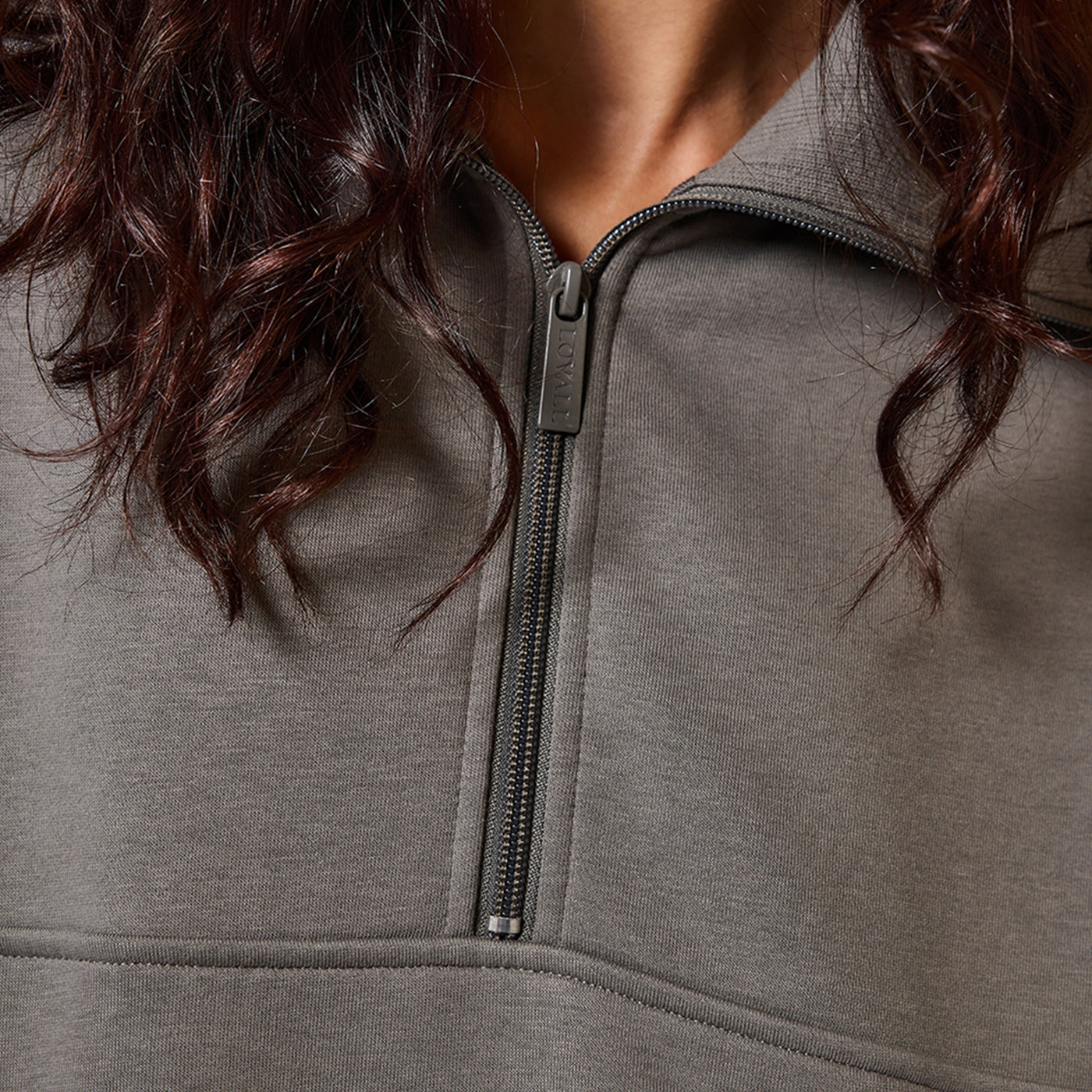 ALL SZN organique Pull Oversize avec Quart de Zip - Slate Green