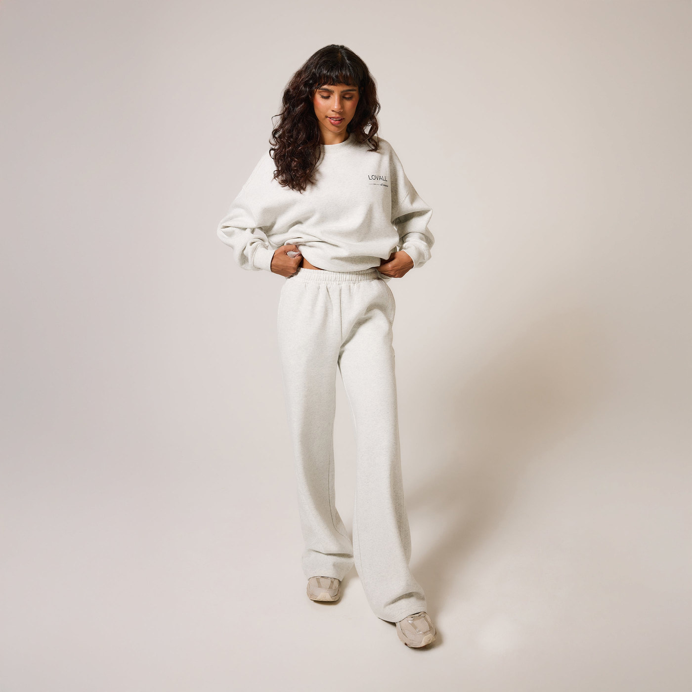 ALL SZN pantalon de jogging bio à jambes larges - Light Grey Marl