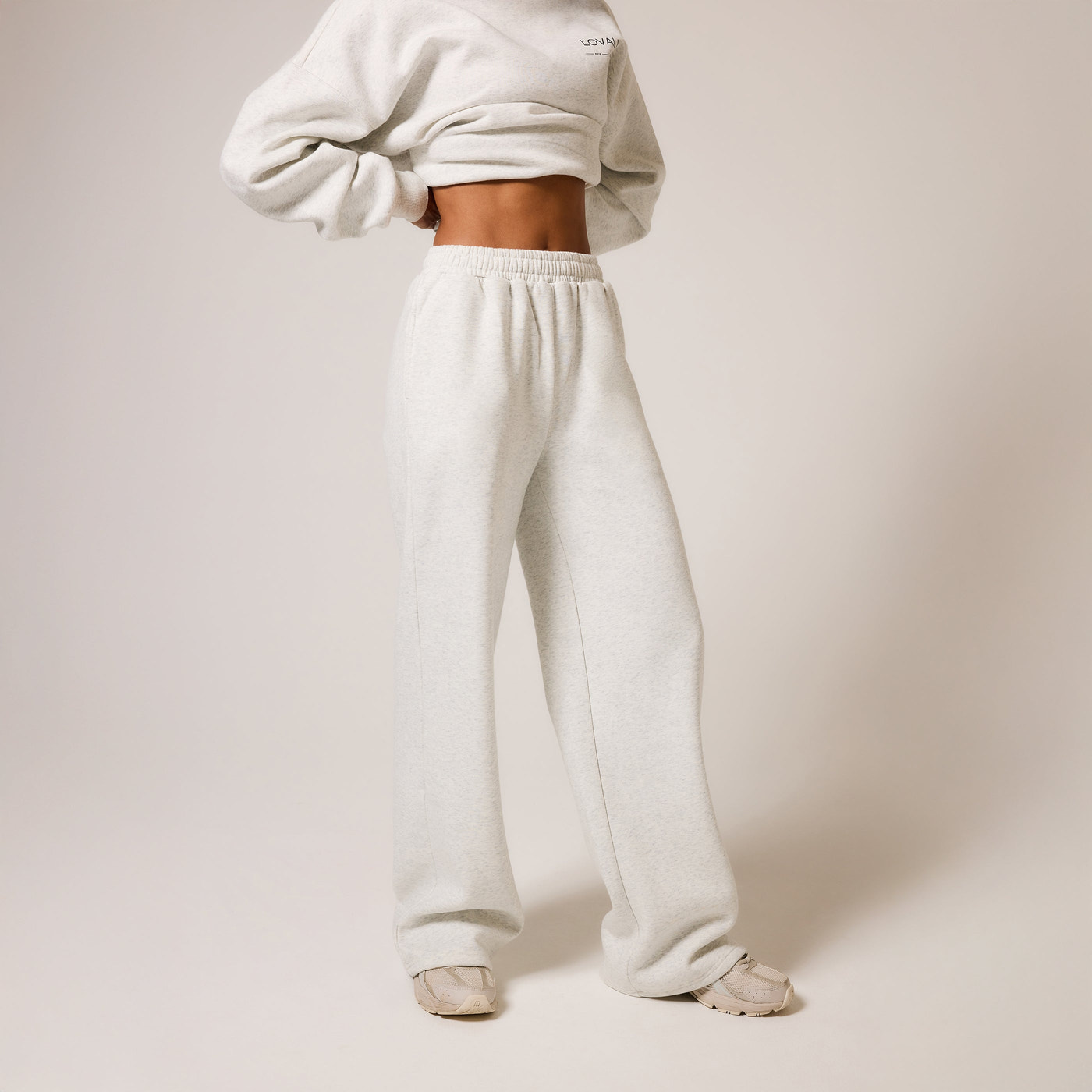 ALL SZN pantalon de jogging bio à jambes larges - Light Grey Marl