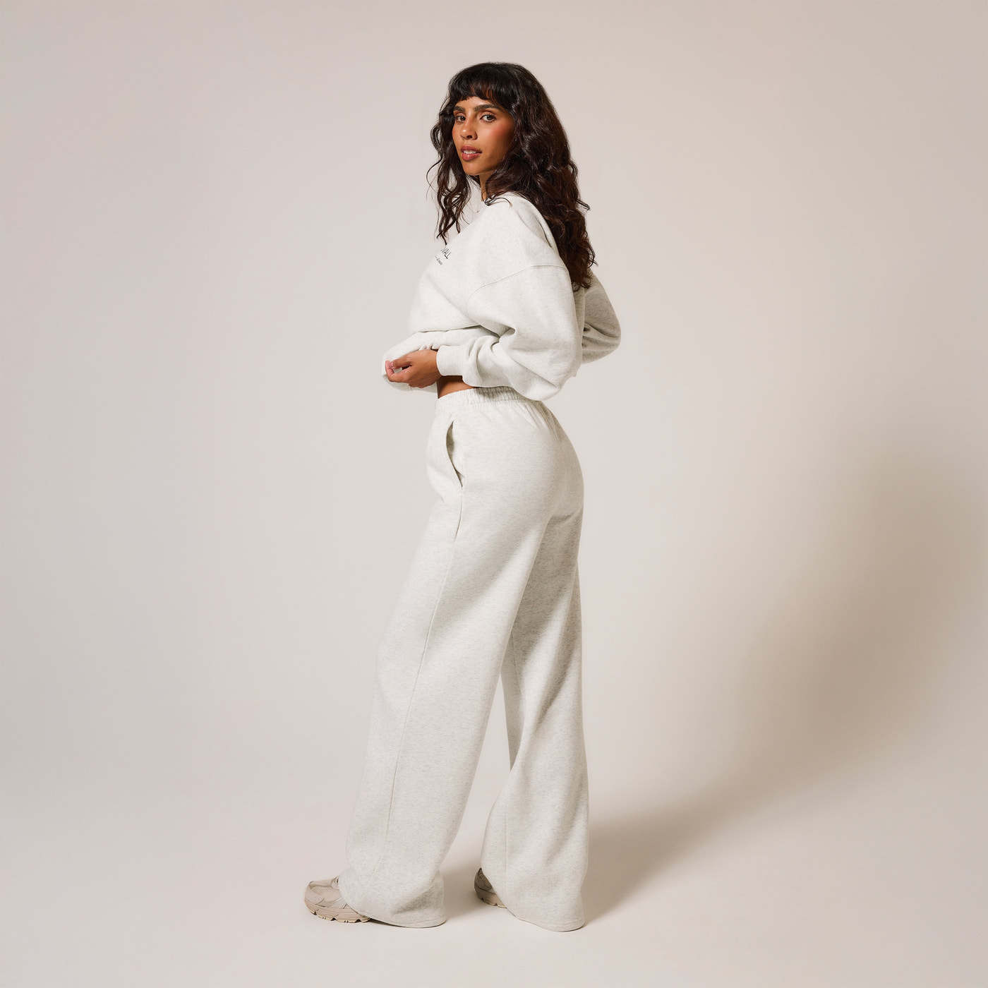 ALL SZN pantalon de jogging bio à jambes larges grande taille - Light Grey Marl