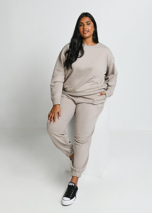 Pantalon de jogging confort grande taille Everyday - Oatmeal Avione
