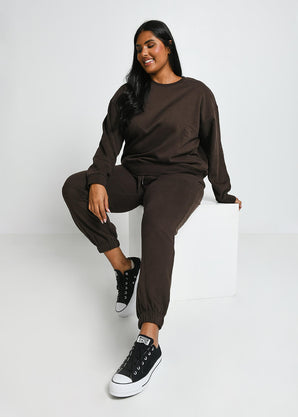 Pantalon de jogging confort grande taille Everyday - Espresso Marron