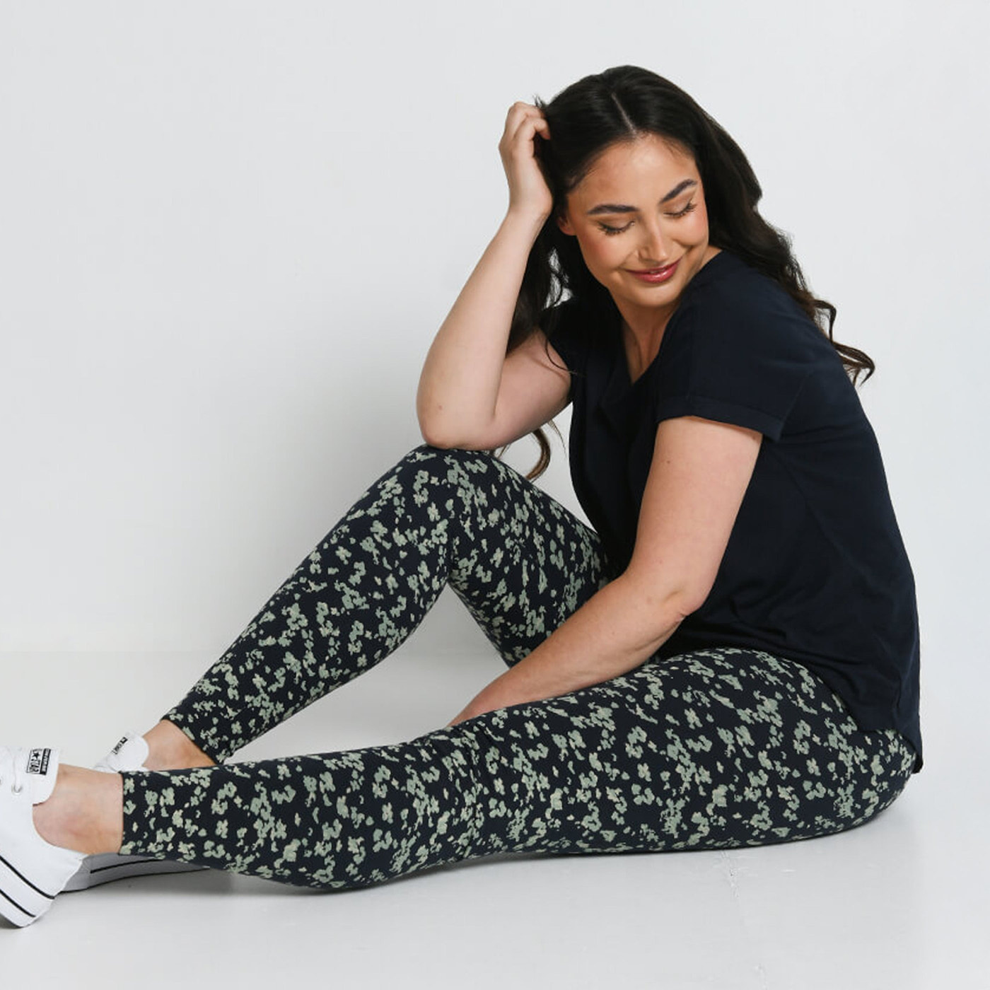 Legging taille haute Everyday - Marine/Vert Floral