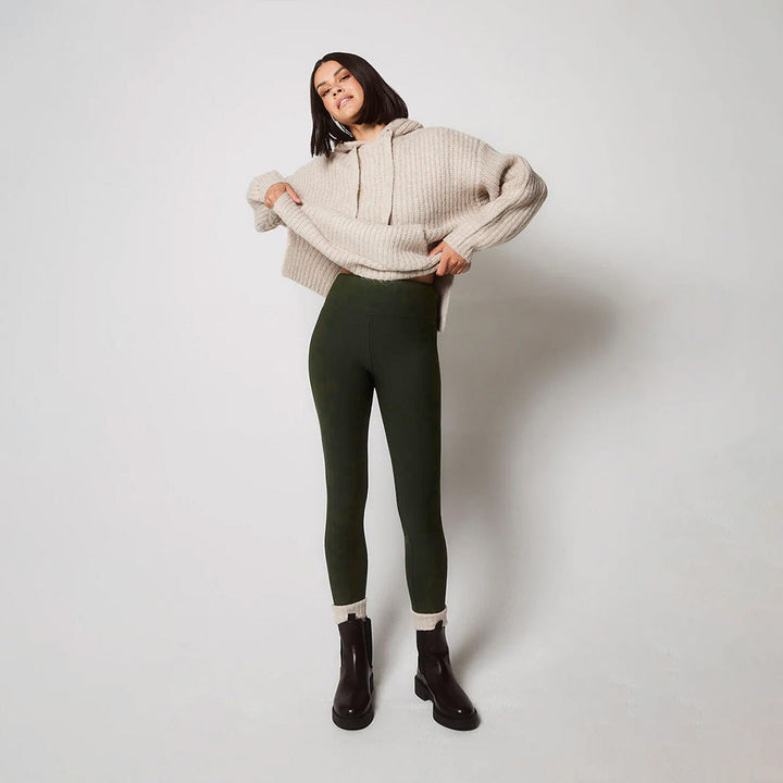 Legging taille haute d'hiver - Olive intense