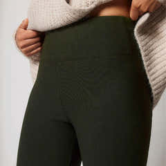 Legging taille haute d'hiver - Olive intense