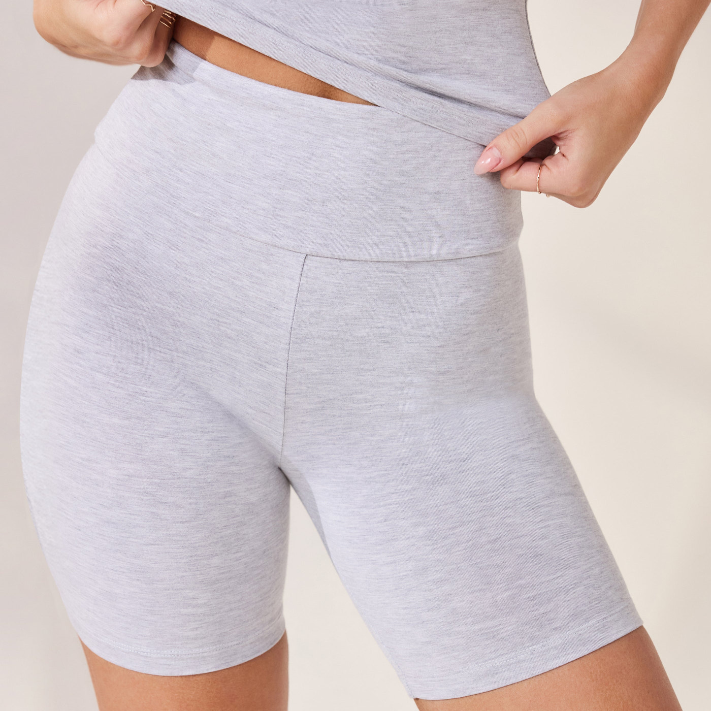 Lightweight Everyday 6 Inch Cycling Shorts - Light Grey Marl