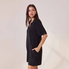 Robe pull col montant légère - Noir