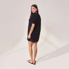 Robe pull col montant légère - Noir