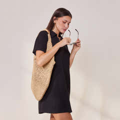 Robe pull col montant légère - Noir