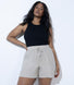 Curve Linen Shorts - Stone