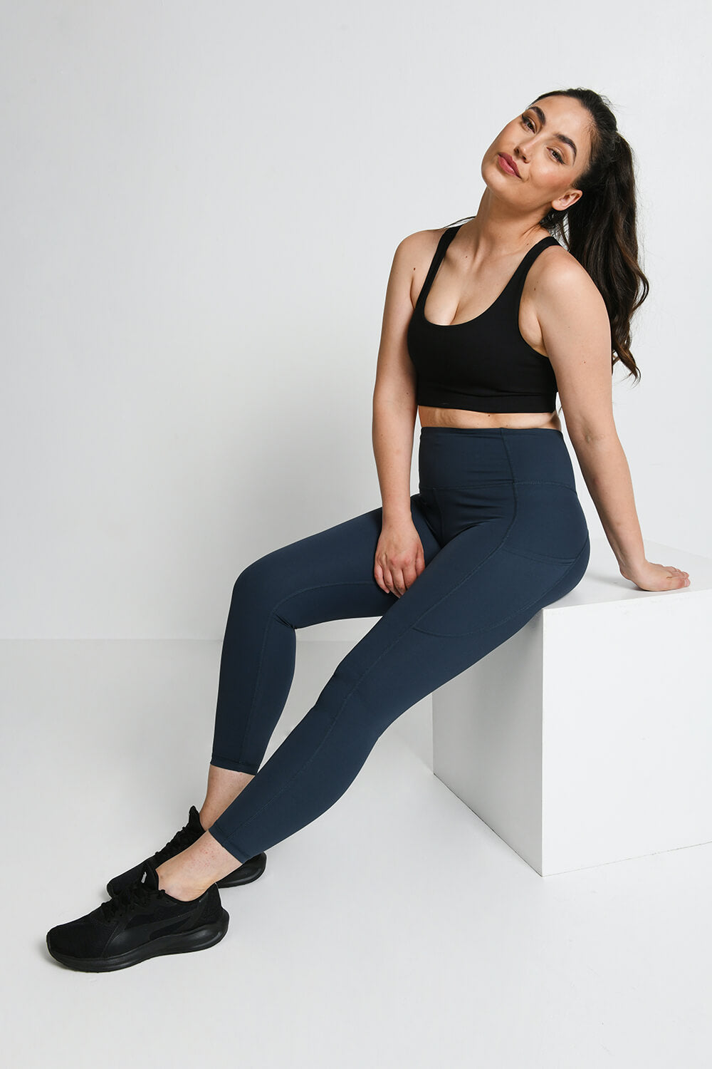 Legging de sport 7/8e taille haute Energise - Thunder Bleu