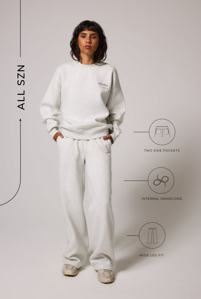 ALL SZN pantalon de jogging bio à jambes larges - Light Grey Marl