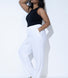 Pantalon en lin grande taille - Blanc