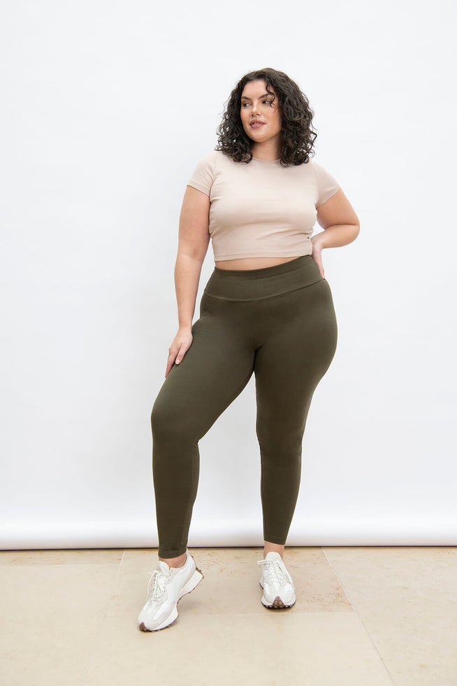 Legging taille haute grande taille Everyday - Kaki