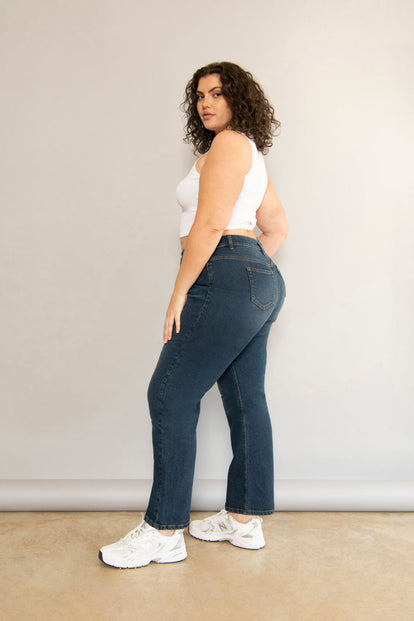 Jean straight grande taille - Dark Bleu