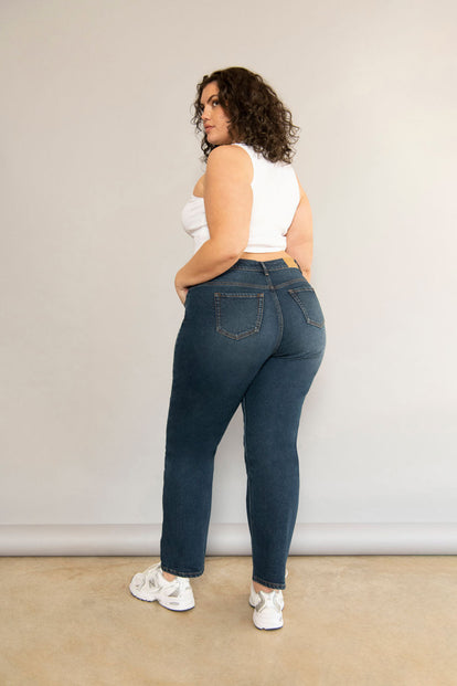 Jean straight grande taille - Dark Bleu