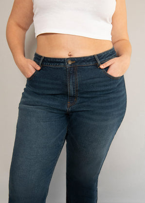 Jean straight grande taille - Dark Bleu