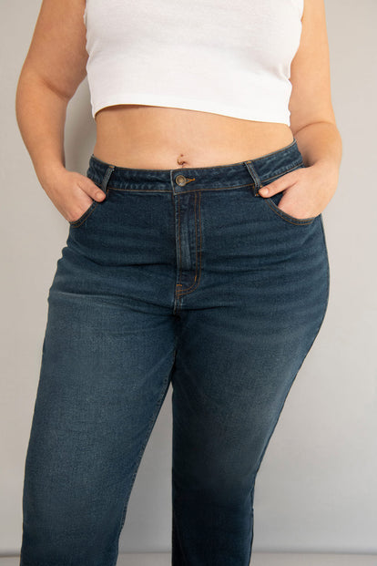 Jean straight grande taille - Dark Bleu