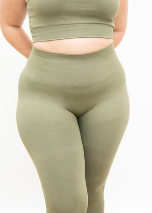 Legging taille haute sans couture grande taille Ultimate - Vert Sauge