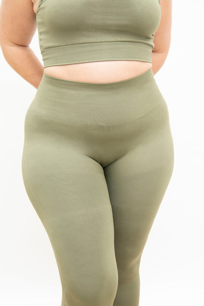 Legging taille haute sans couture grande taille Ultimate - Vert Sauge