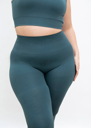 Legging taille haute sans couture grande taille Ultimate - Teal Bleu