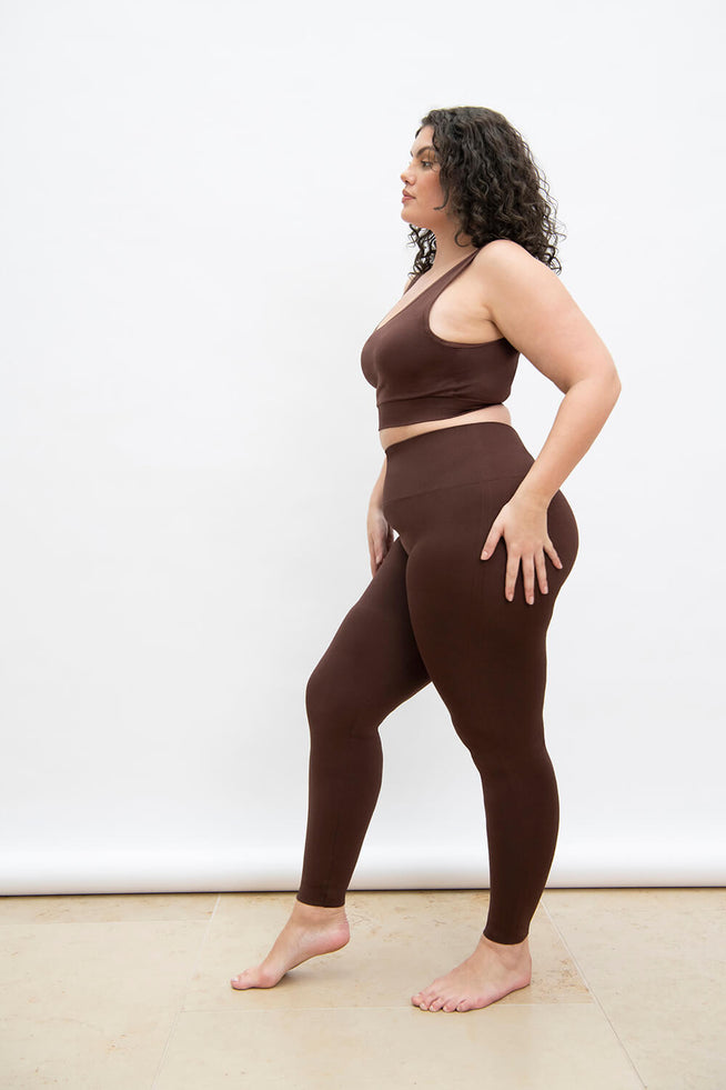 Legging taille haute sans couture grande taille Ultimate - Chocolat