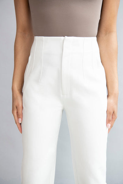 Pantalon cigarette grande taille - Off Blanc