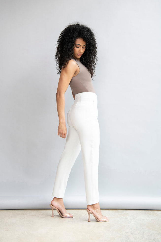 Pantalon cigarette - Off Blanc