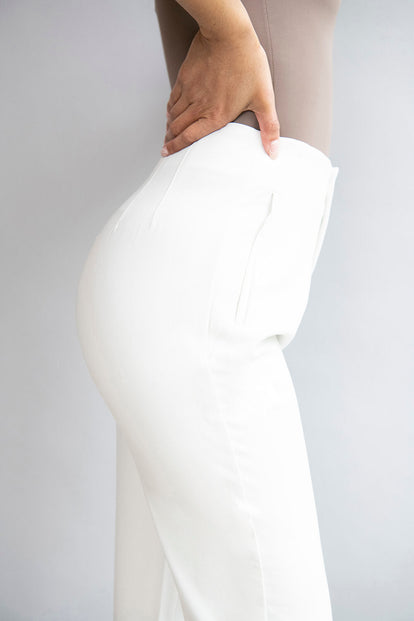 Pantalon cigarette grande taille - Off Blanc