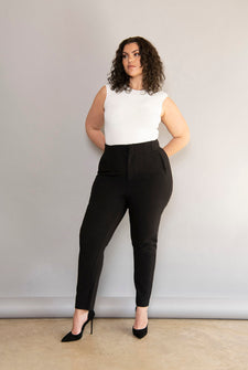 Pantalon cigarette grande taille - Noir