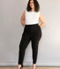 Pantalon cigarette grande taille - Noir