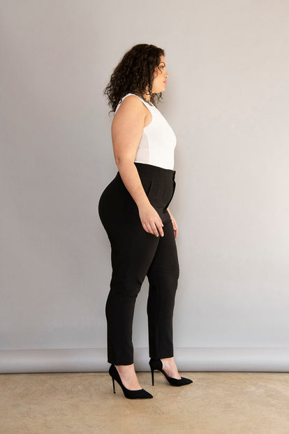 Pantalon cigarette grande taille - Noir