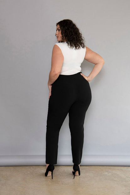 Pantalon cigarette grande taille - Noir