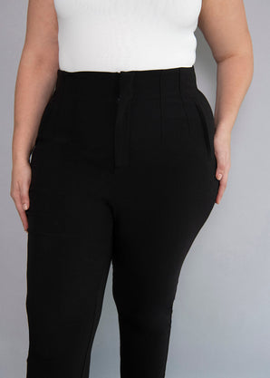 Pantalon cigarette grande taille - Noir