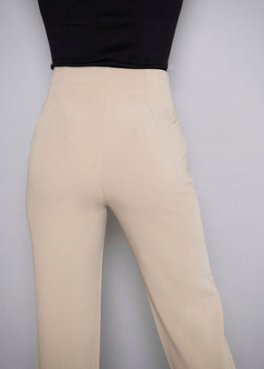 Pantalon cigarette grande taille - Sand