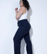 Pantalon en lin grande taille - Marine