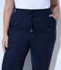 Pantalon en lin grande taille - Marine