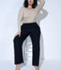 Pantalon en lin grande taille - Noir