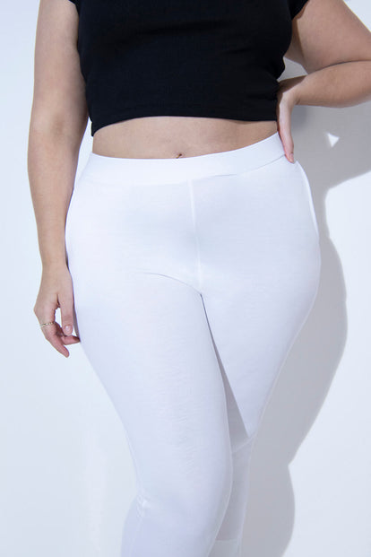 Pantacourt stretch grande taille - Blanc