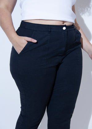 Pantalon chino grande taille - Marine