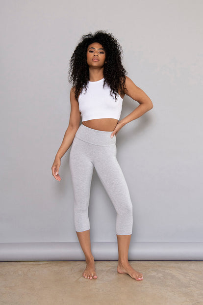 Legging léger court grande taille - Light Gris