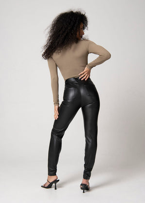 Pantalon en similicuir - Noir