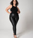 Pantalon en similicuir grande taille - Noir