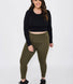 Legging de sport 7/8e taille haute grande taille Focus - Olive Vert