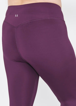 Legging de sport court taille haute grande taille Focus - Mulberry Plum